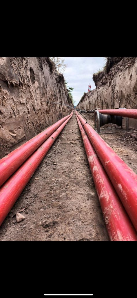 UB infra voor glasvezel elektra infrastructuur
